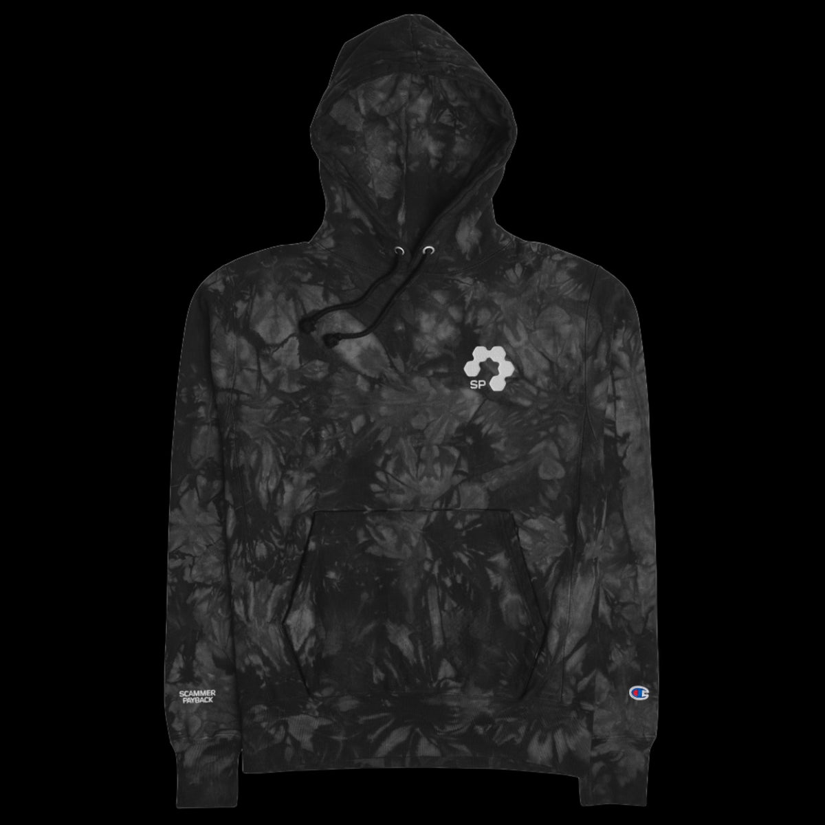 New SP Logo Unisex Champion tie-dye hoodie – Scammer